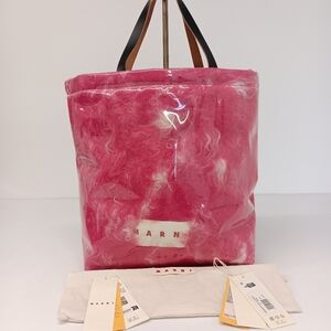 Marni Women's Covered Shearling Tote Bag - Fuchsia